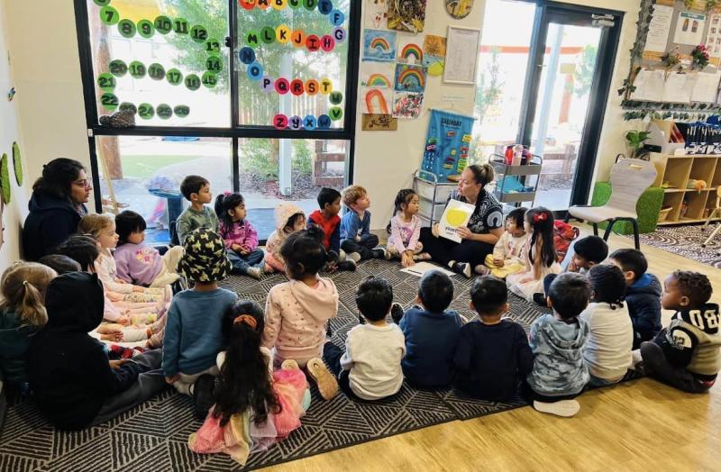 a classroom of kids
