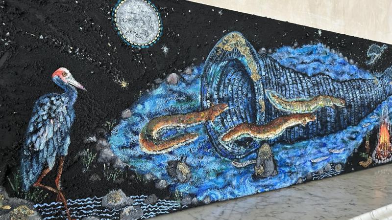 Painting of an eel trap
